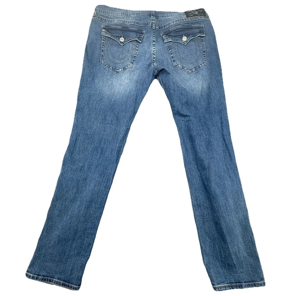 True Religion Jeans Mens 40x34 Blue Dark Rocco Relaxed Skinny Denim World‎ Tour